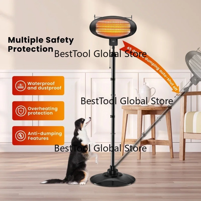 Patio Heater Standing - Riscaldatore Elettrico da Esterno Impermeabile per