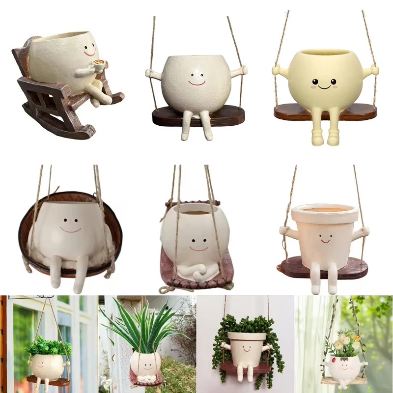 Outdoor Furniture Rocking Chair - Vaso per Piante Grasse a Forma