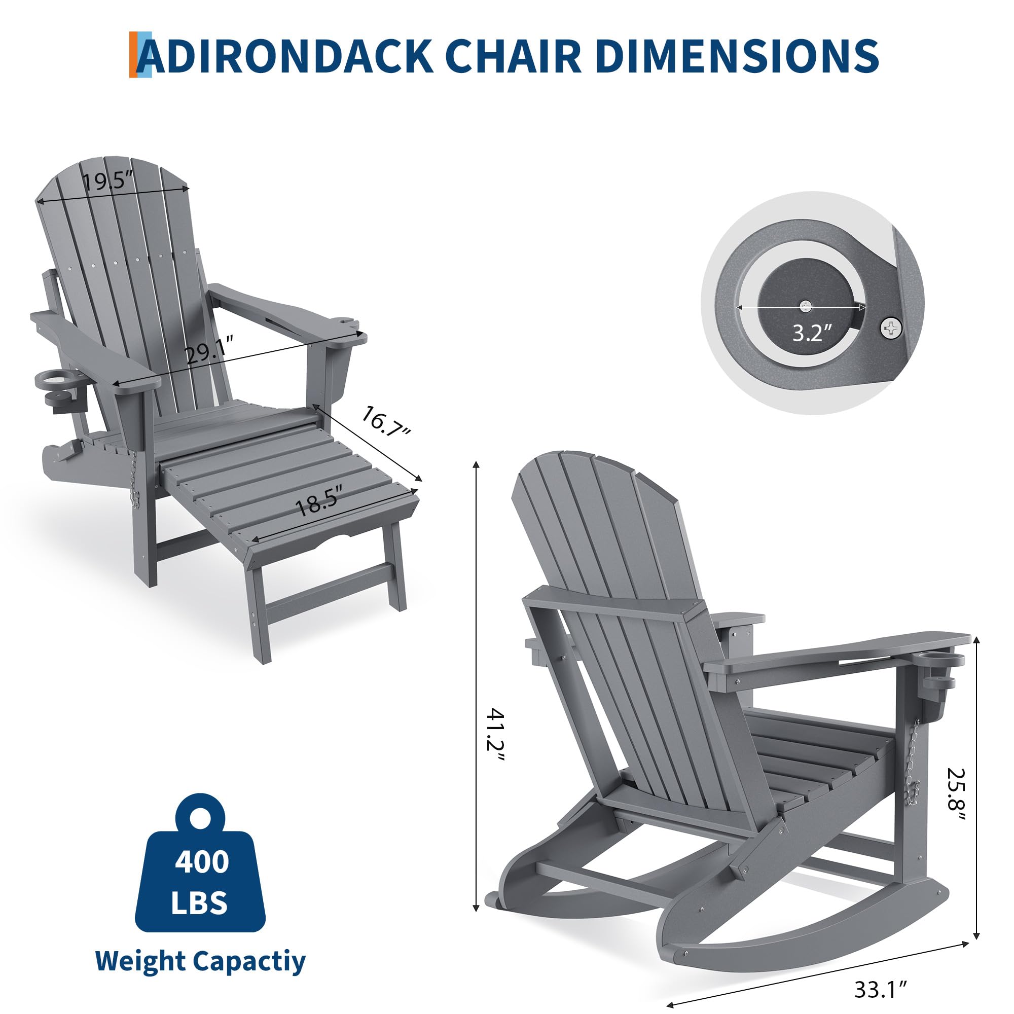 Sedie a dondolo pieghevoli con - Outdoor Furniture Rocking Chair recensione e prezzo